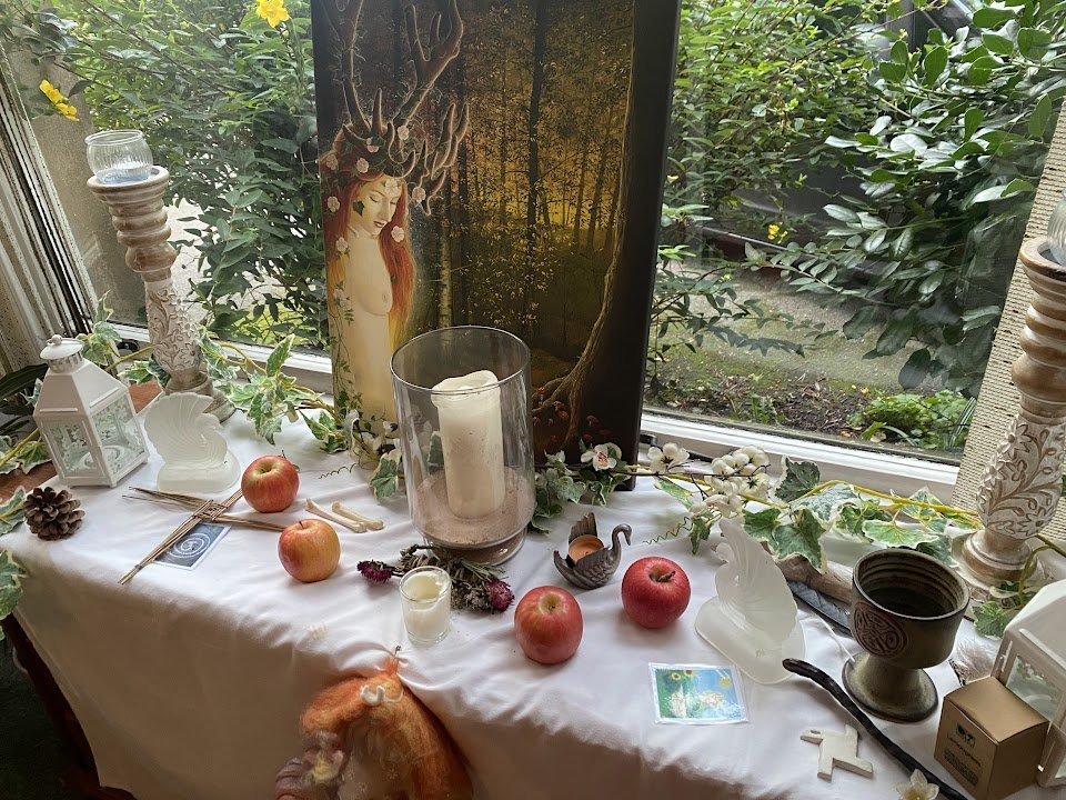 Altar to Brighid at the Goddess Temple, Avalon